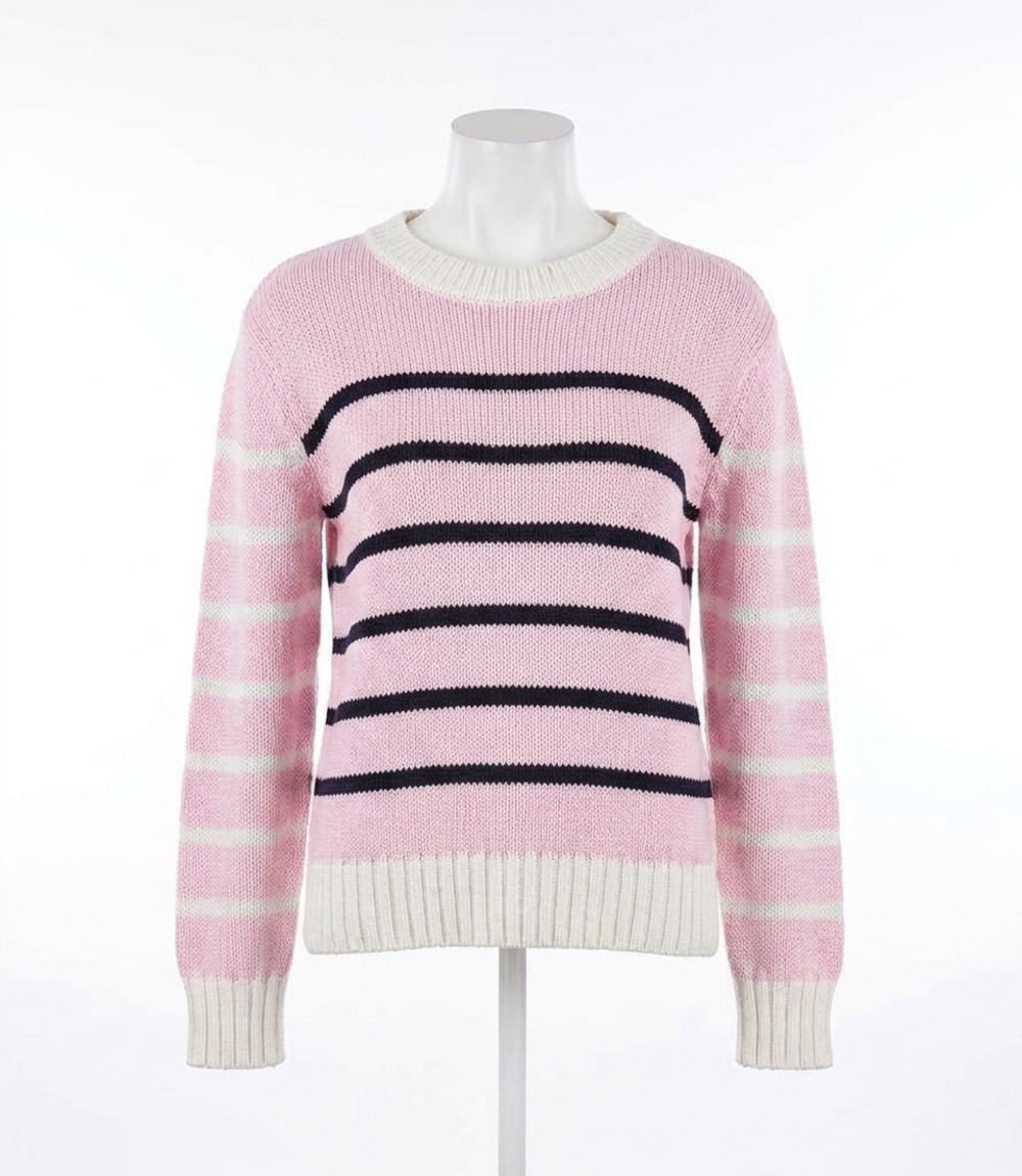 NEW KAREN KANE stripe crewneck sweater in multi